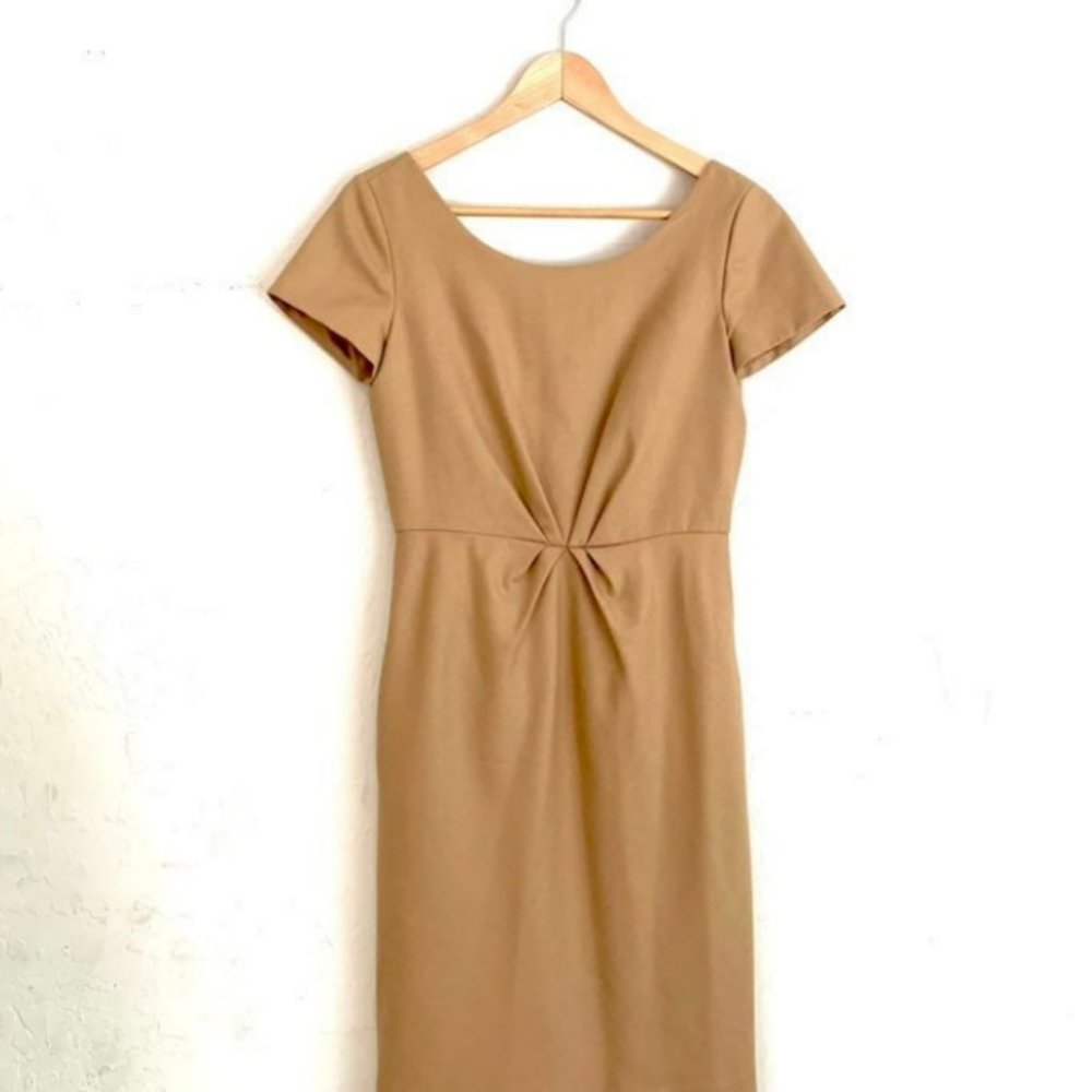 J. Crew camel sheath wool dress 6 suiting